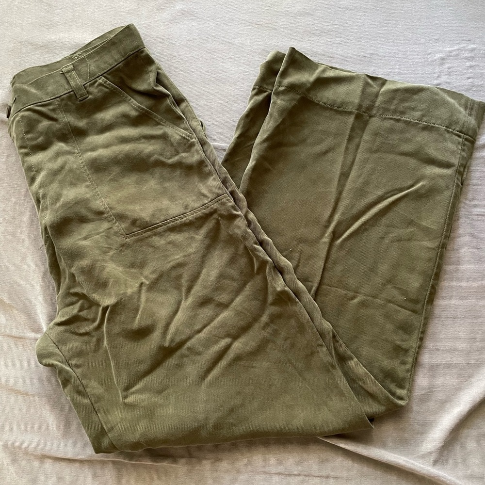 Japanese Wide Leg Green Dress Pants